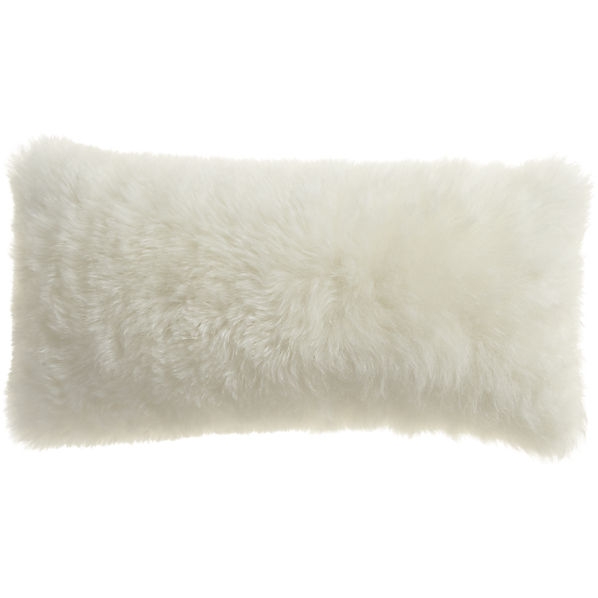 Icelandic shorn sheepskin 23"x11" pillow with down-alternative insert - Image 0