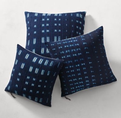 HANDCRAFTED AFRICAN INDIGO SHIBORI PILLOW COVER - SQUARE - Image 0