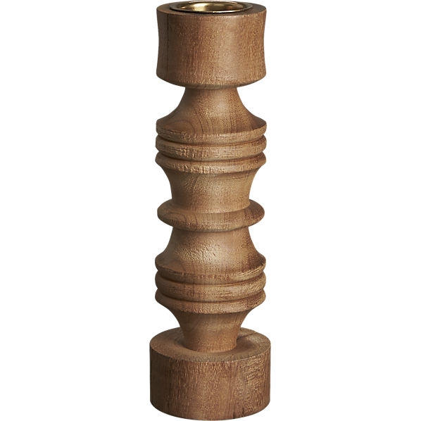 Saal turned wood tall tea light candle holder - Image 0