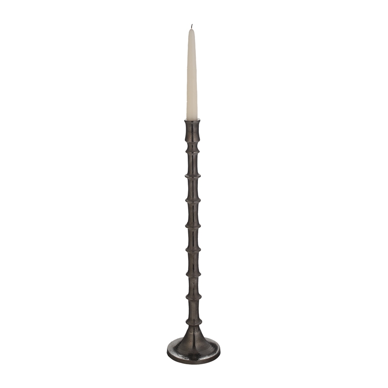 Gunmetal Bamboo Candleholder - large - Image 0