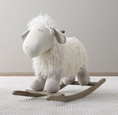 Wooly plush rocking animal - Lamb - Image 0
