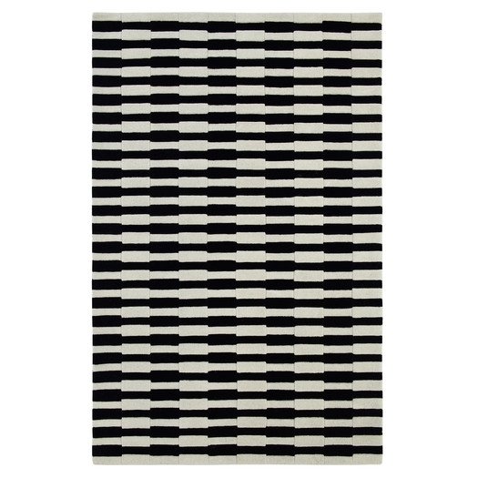 Aria Striped Ivory/Black Area Rug - 8' x 11' - Image 0