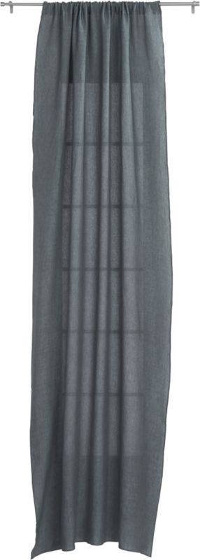 French-Belgian graphite linen curtain panel - 48"Wx108"H - Image 0