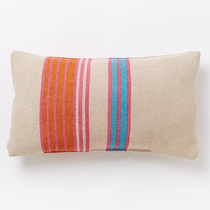 Outdoor Block Stripe Pillow - Shockwave - 12"w x 21"l - Polyester Insert - Image 0