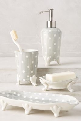 Handpainted Dots Bath Container - Tray - Image 0