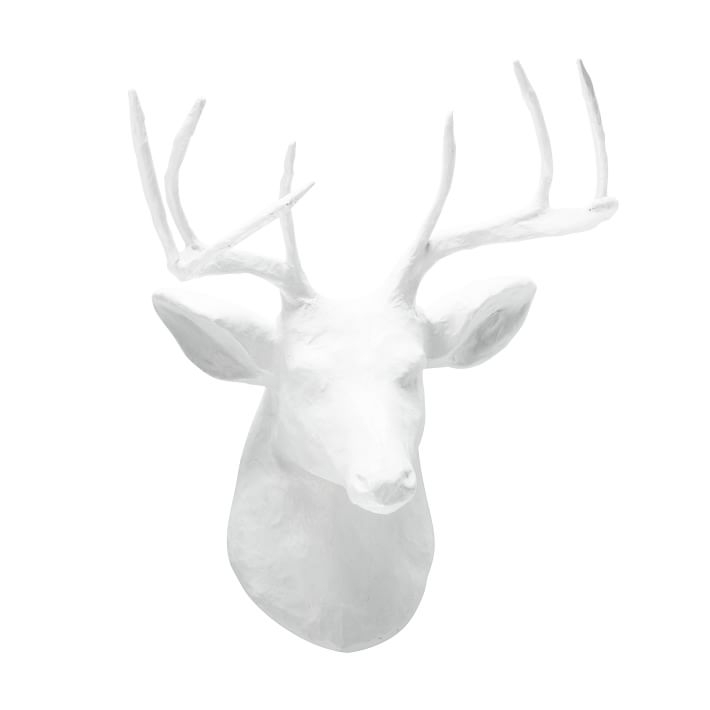 Papier-Mache Animal Sculptures - White Deer-Large - Image 0