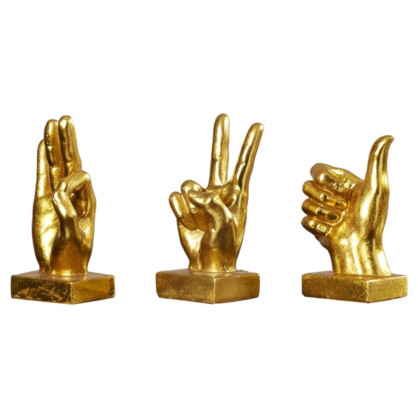 3 Piece Decorative Hand Sign Sculpture Set - Image 0