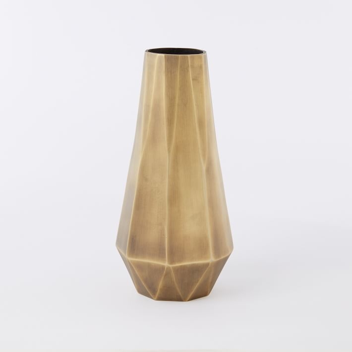 Faceted Metal Vase - Tall - Image 0