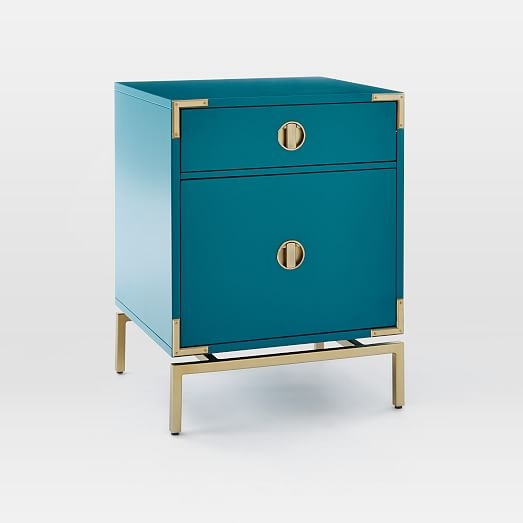 Malone Campaign Nightstand - Blue Teal - Image 0