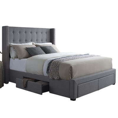 Savoy Storage Wingback Panel Bed-Queen - Image 0