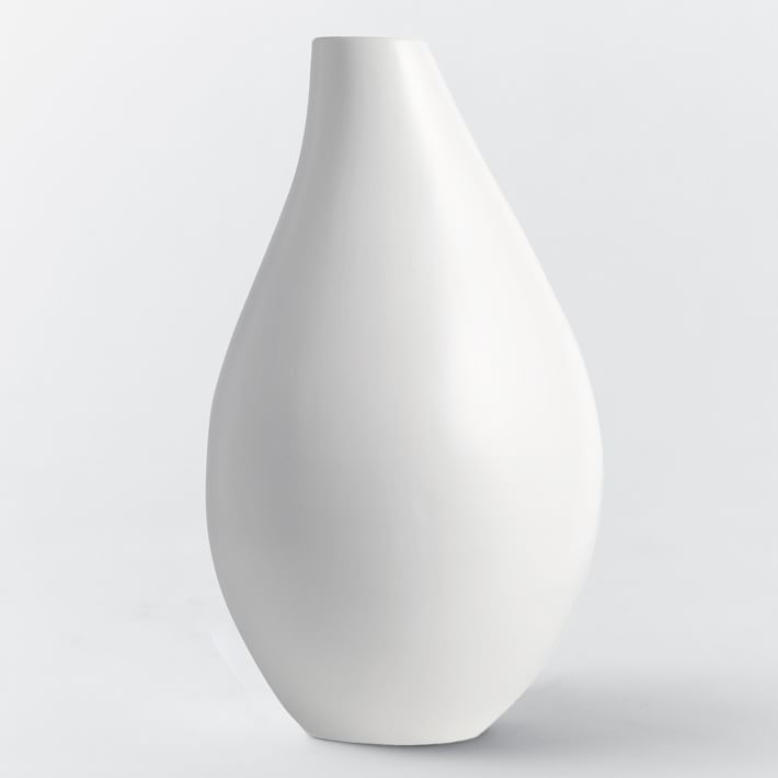 Pure White Ceramic Extra Large Teardrop Vase - Image 0