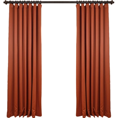 Doublewide Plush Blackout Single Curtain Panel - Orange - 84" L x 100" W - Image 0