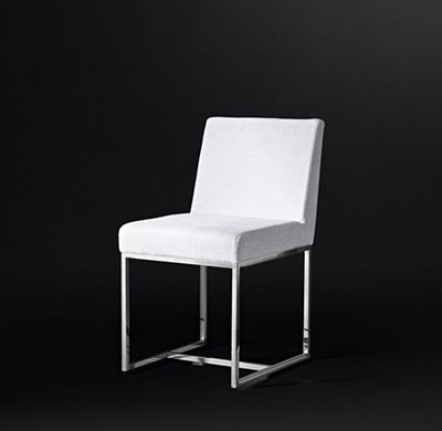 EMERY TRACK ARM FABRIC SIDE CHAIR - WHITE - Image 0