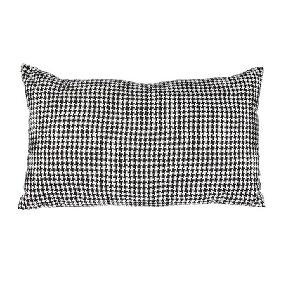 Delano DÃ©cor Woven Houndstooth Cotton Lumbar Pillow - 12X20"  - Polyfill - Image 0