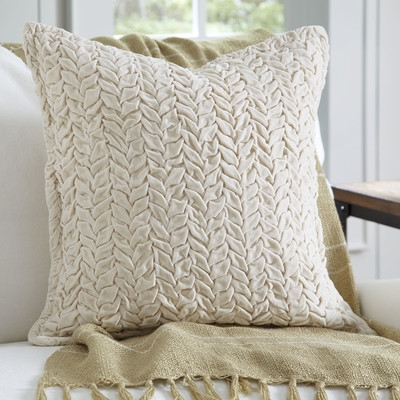 Allie Velvet Quilted Pillow-20" H x 20" W -Polyester/Polyfill - Image 0