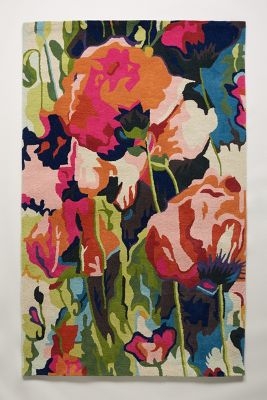 Chain-Stitched Poppies Rug - Image 0