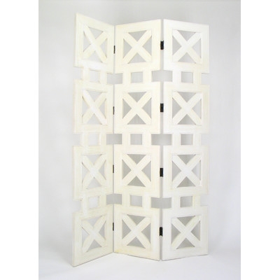 78" x 54" Stacked Crate 3 Panel Room Divider - Image 0