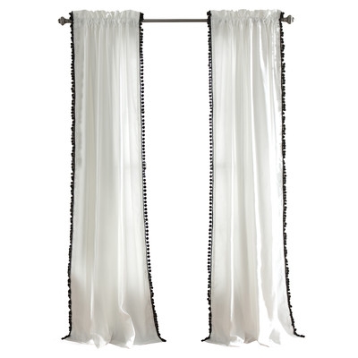 Arianna Curtain Single Panel - Black - 84" L x 50" W - Image 0