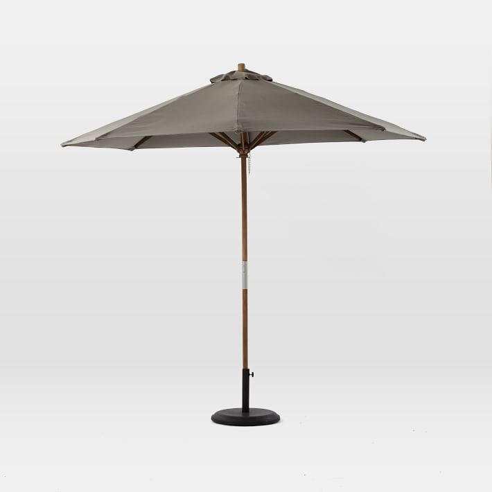 Round Wooden Umbrella - Steel - Image 0