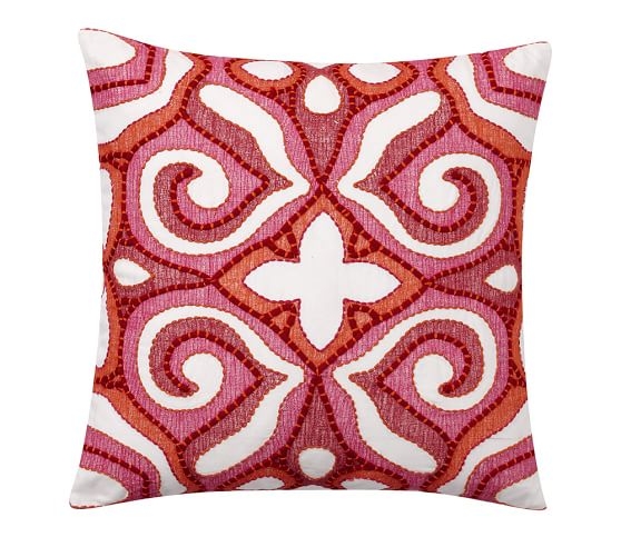 ATHENA EMBROIDERED PILLOW COVER-20" sq-no insert - Image 0