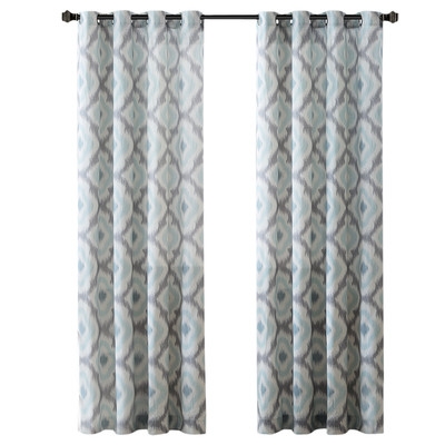 Ankara Single Curtain Panel - Aqua - 84" L x 50"W - Image 0