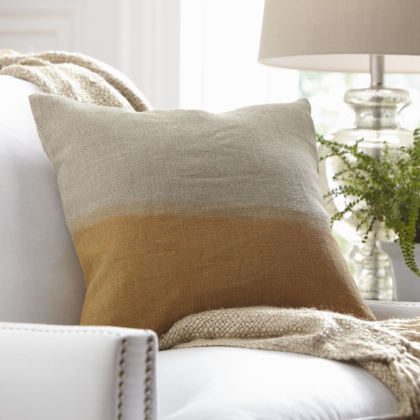 Carson Linen Pillow Cover - Mustard - 18" x 18" - Insert Sold Separately - Image 0