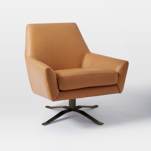 Lucas Leather Swivel Base ChairÂ - Image 0