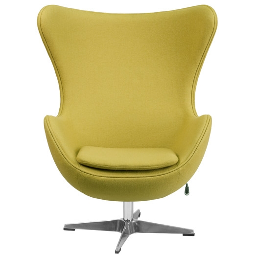 Wool Fabric Egg Lounge Chair - Citron - Image 0