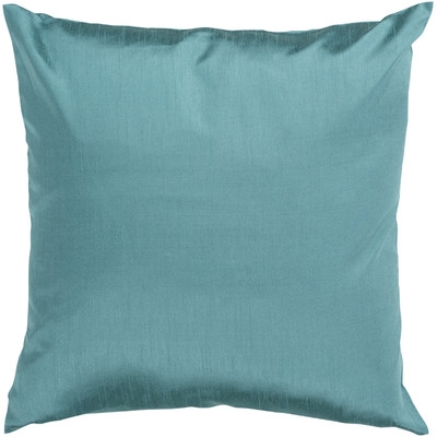 Amelia Solid Luxe Throw Pillow-18"x18" -Turquoise-Polyester insert - Image 0