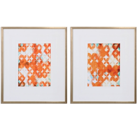 Overlapping Modern 2 Piece Framed Painting Print Set-27.75" H x 23.75" W x 1" D - Image 0
