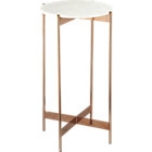 Marble-rose gold small pedestal table - Image 0
