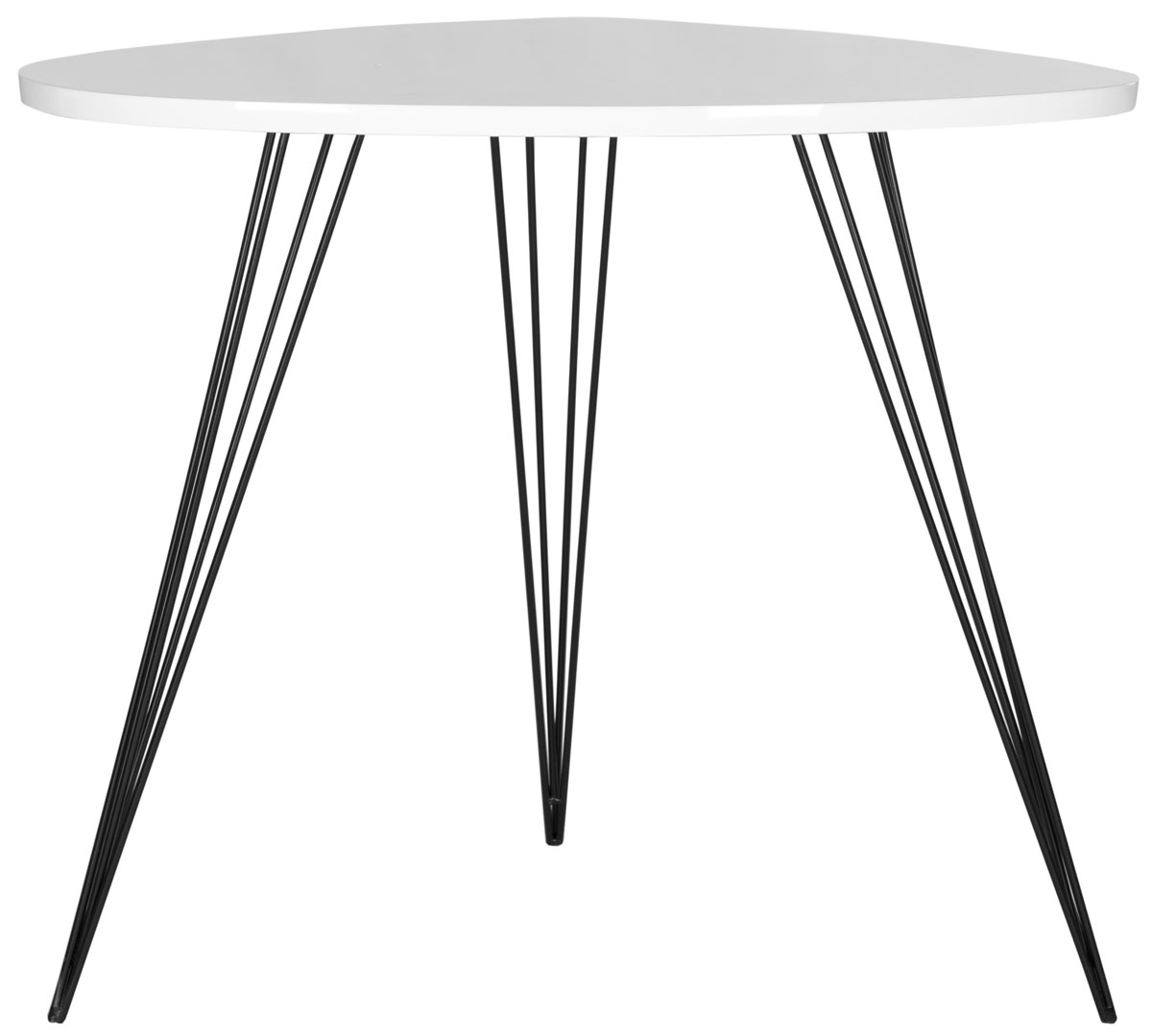 Wynton Retro Mid Century Lacquer End Table - White/Black - Arlo Home - Image 0