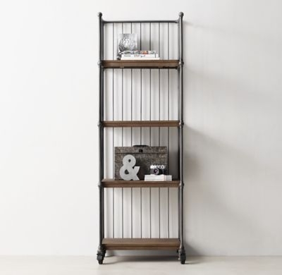 INDUSTRIAL BINDERY CART TALL BOOKCASE - Image 0