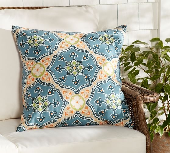 EUGENIA INDOOR/OUTDOOR PILLOW- 22" sq- Polyester fill insert - Image 0