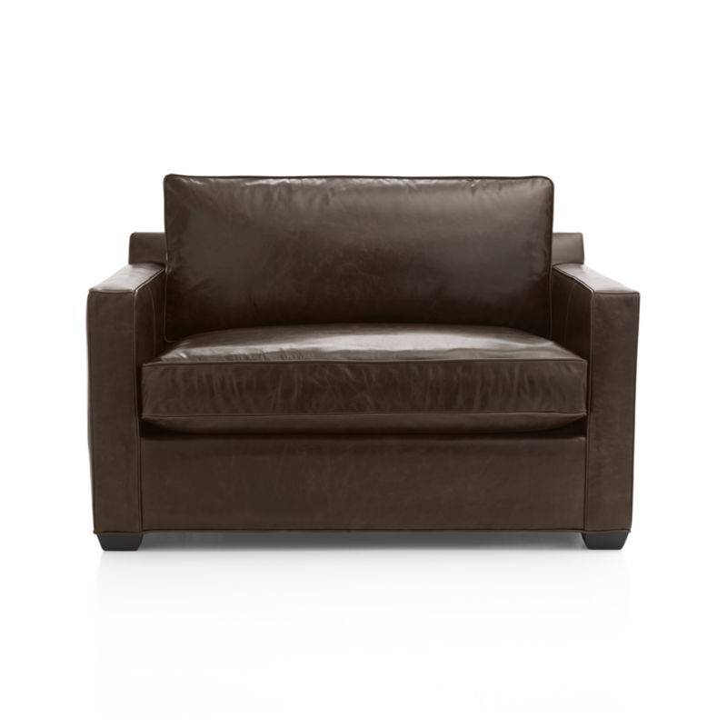 Davis Leather Twin Sleeper Sofa - Image 0