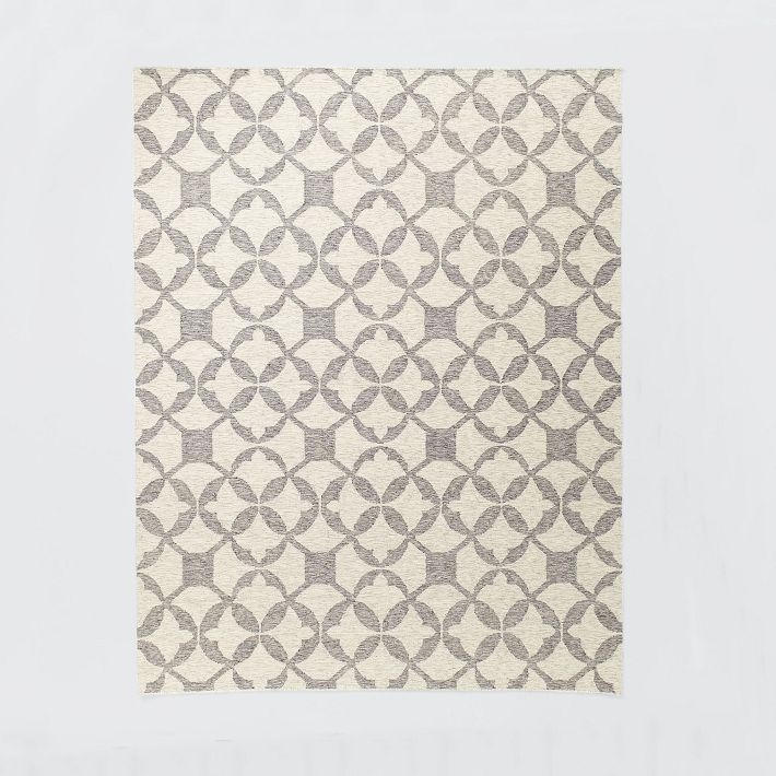 Tile Wool Kilim Rug - Platinum - Image 0