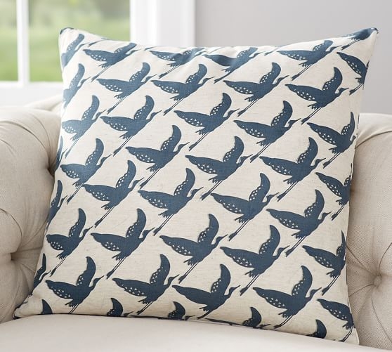 Geo Bird Print Pillow Cover - 24" square - Insert Sold Separately - Image 0