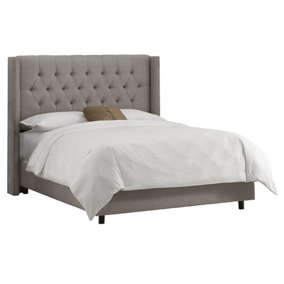 Harvey Upholstered Panel Bed - Grey - King - Image 0