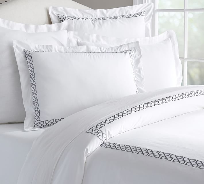 AVERY EMBROIDERED SATEEN DUVET COVER - Image 0