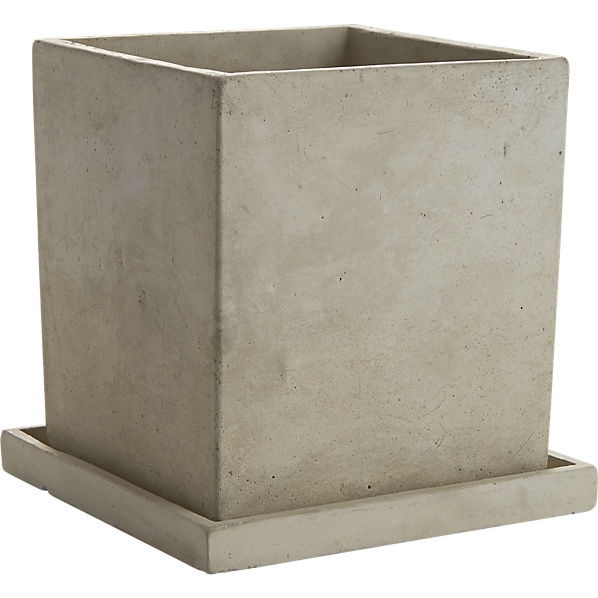 Concrete pot with saucer - Image 0