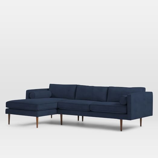 Monroe Mid-Century 2-Piece Chaise Sectional- Right Chaise - Image 0