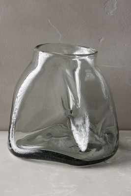 Pinched Glass Vase - Clear, Small - Image 0