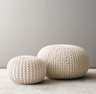 metallic knit cotton pouf-Large - Image 0