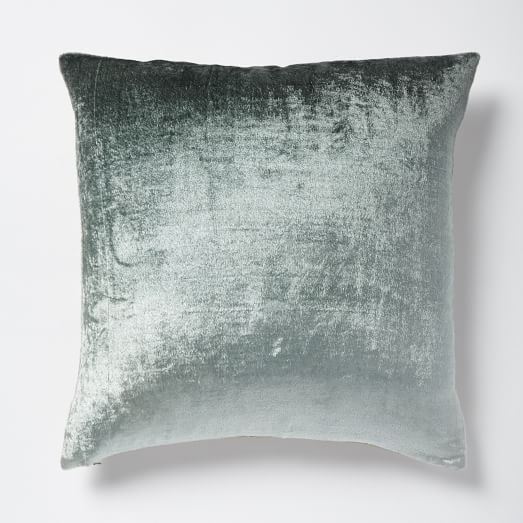 Ombre Velvet Pillow Cover - Blue Stone- 18"sq. - Image 0