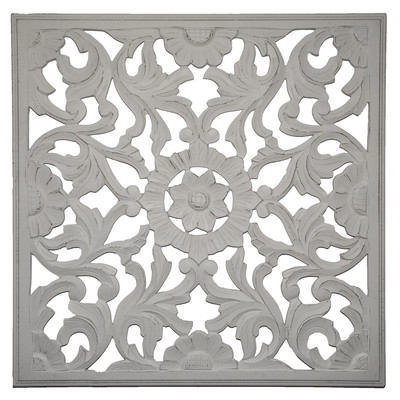 Zaria Handcrafted Medallion Wall Decor - Distressed Gray - Image 0