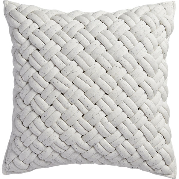 Jersey interknit ivory 20" pillow with down-alternative insert - Image 0