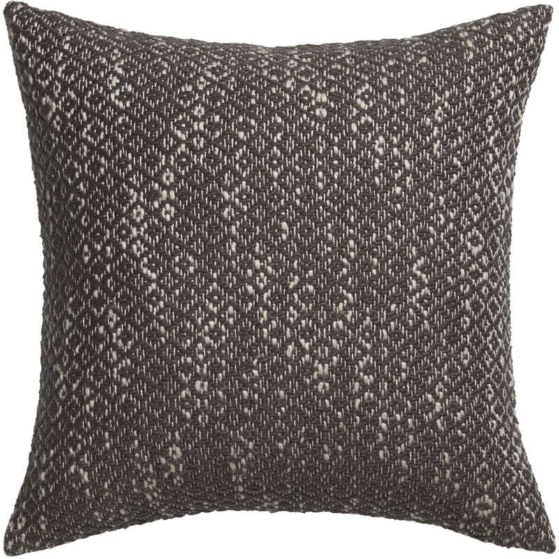 Diamond weave brown 18" pillow with feather-down insert - Image 0