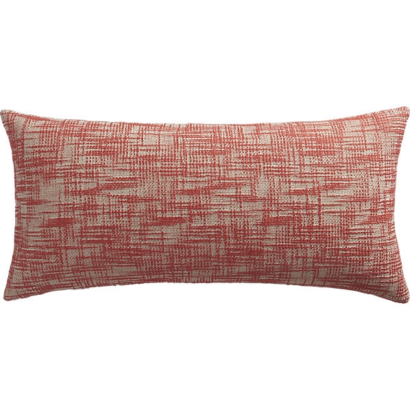 format red-orange 23"x11" pillow with down-alternative insert - Image 0