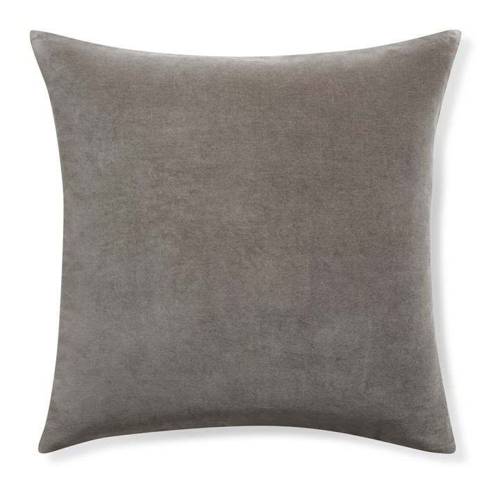 Velvet 20" sq. Pillow Cover - Gray - Insert sold separately - Image 0