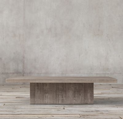 RECLAIMED RUSSIAN OAK PLINTH SQUARE COFFEE TABLE - Image 0